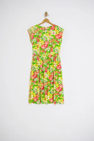 60’s FLORAL DRESS / MEDIUM