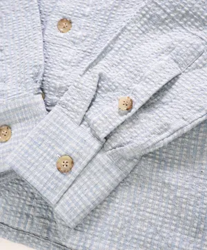 $695 ELEVENTY PLATINUM - Cotton/Linen Seersucker Shirt Jacket Coat - M