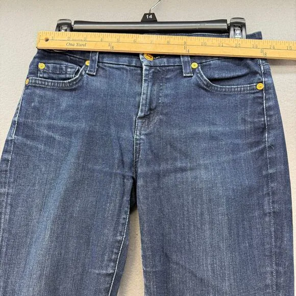 7 for All Mankind Women's 26 (2) Dark Blue Slim Illusion Mid Rise Skinny Preppy