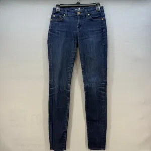 7 for All Mankind Women's 26 (2) Dark Blue Slim Illusion Mid Rise Skinny Preppy