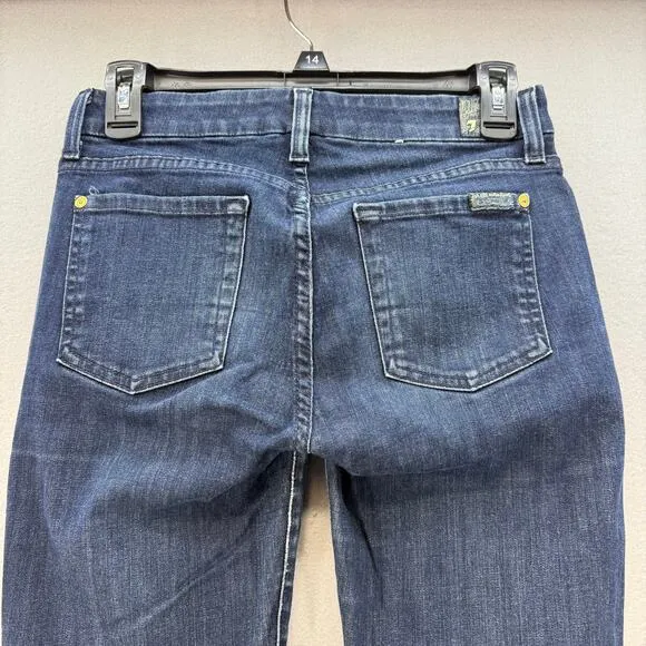 7 for All Mankind Women's 26 (2) Dark Blue Slim Illusion Mid Rise Skinny Preppy