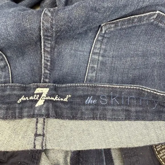 7 for All Mankind Women's 26 (2) Dark Blue Slim Illusion Mid Rise Skinny Preppy