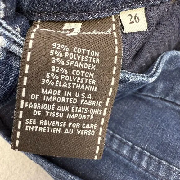 7 for All Mankind Women's 26 (2) Dark Blue Slim Illusion Mid Rise Skinny Preppy