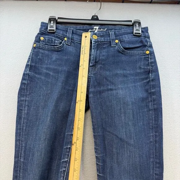 7 for All Mankind Women's 26 (2) Dark Blue Slim Illusion Mid Rise Skinny Preppy