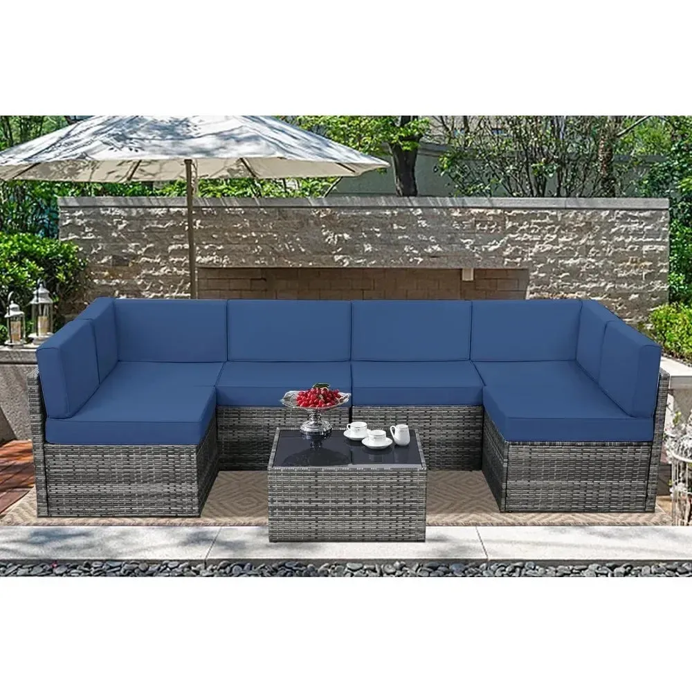 7-piece patio furniture set modular