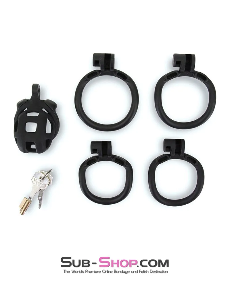 7415M      Chastity Games Locking Cock Cage, Short Length