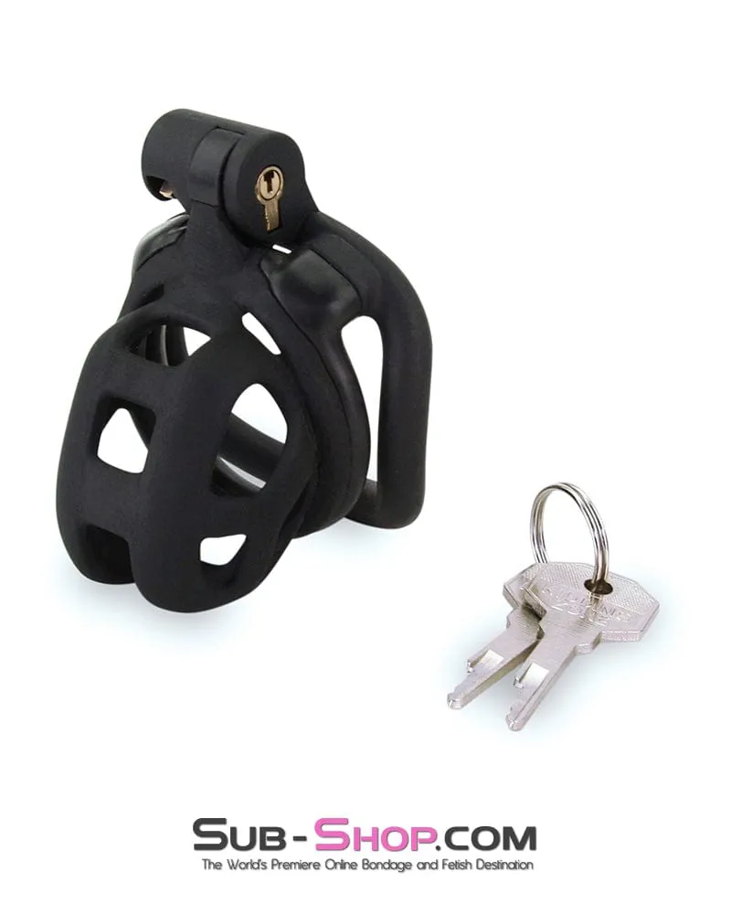 7415M      Chastity Games Locking Cock Cage, Short Length
