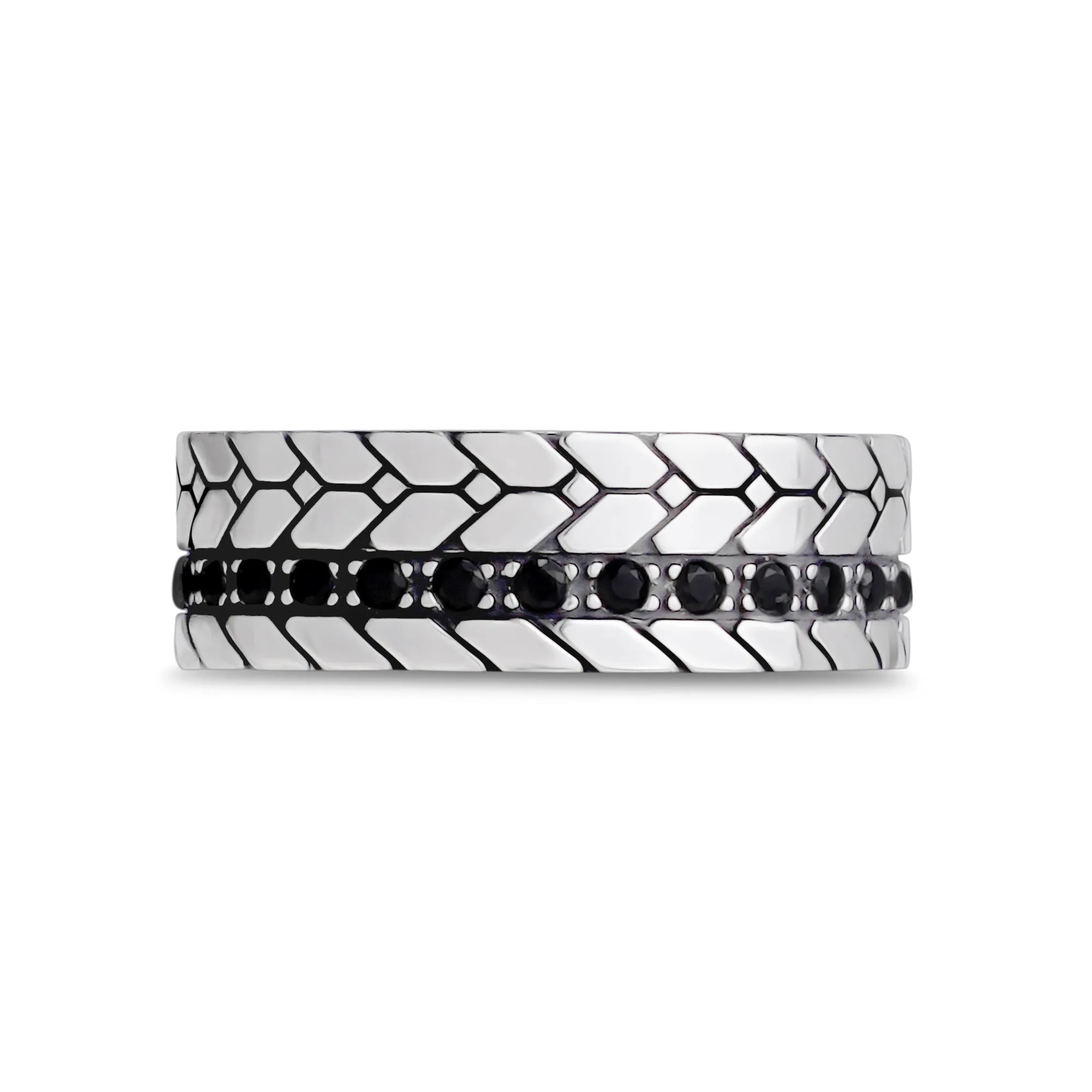 7mm Black Stone Detailed Band