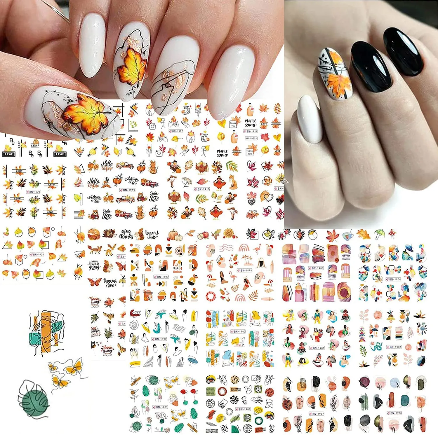 8 Sheets Flame Cloud Moon Cute Pattern Nail Art Stickers for Nail Art Supplies 3D Self-Adhesive Nail Sticker Decals ,Nails Tips DIY Toenails Nail Tattoos for Women Manicure Nail Decorations Luxury French Stickers Para Uñas