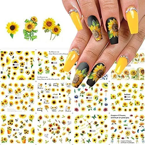 8 Sheets Flame Cloud Moon Cute Pattern Nail Art Stickers for Nail Art Supplies 3D Self-Adhesive Nail Sticker Decals ,Nails Tips DIY Toenails Nail Tattoos for Women Manicure Nail Decorations Luxury French Stickers Para Uñas