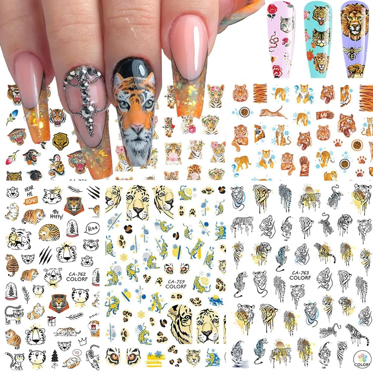 8 Sheets Flame Cloud Moon Cute Pattern Nail Art Stickers for Nail Art Supplies 3D Self-Adhesive Nail Sticker Decals ,Nails Tips DIY Toenails Nail Tattoos for Women Manicure Nail Decorations Luxury French Stickers Para Uñas