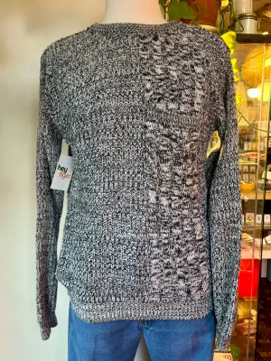 80s/90s Marled Cable knit sweater w/chest pocket