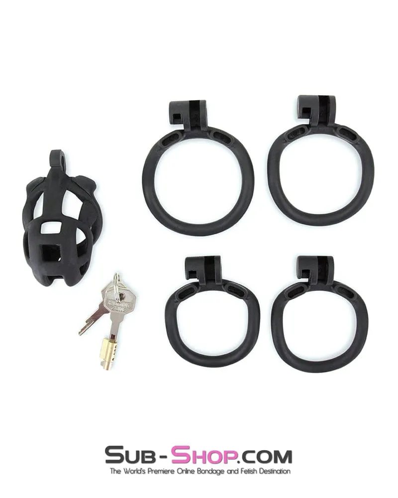 8883M      Chastity Games Locking Cock Cage, Medium Length