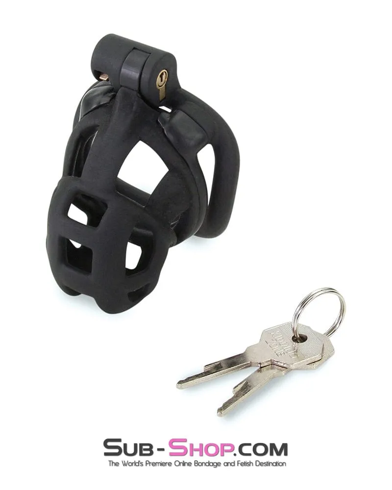 8883M      Chastity Games Locking Cock Cage, Medium Length