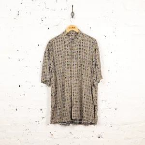 90s Check Patterned Shirt - Brown - XL