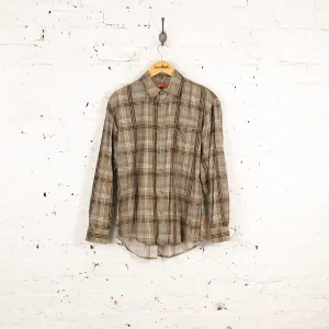 90s Corduroy Check Shirt - Green - S