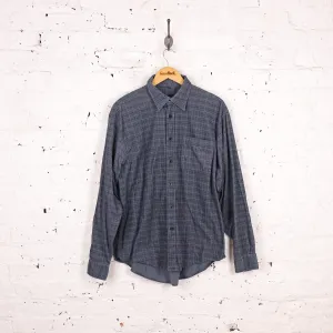90s Corduroy Check Shirt - Grey - L
