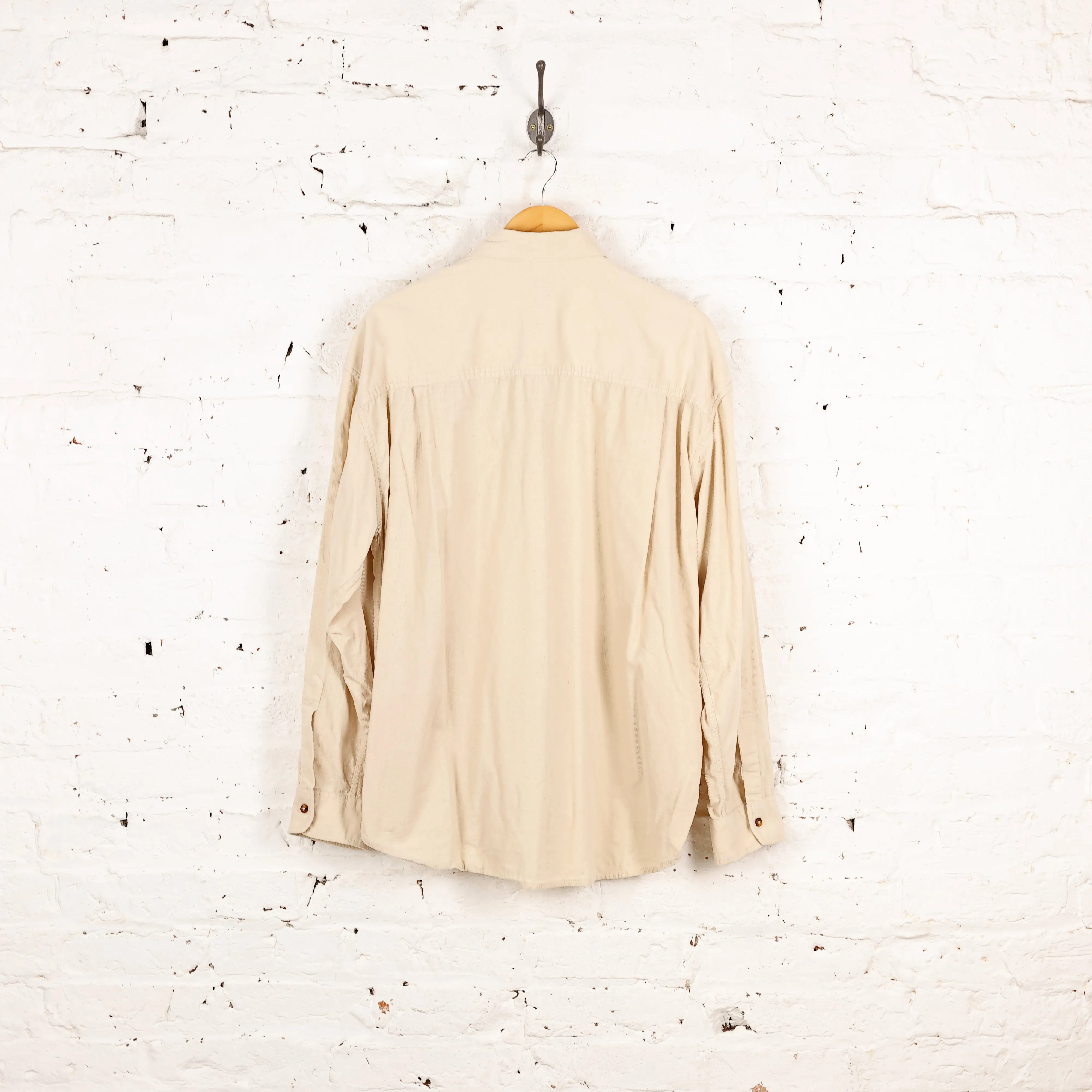 90s Corduroy Shirt - Beige - L