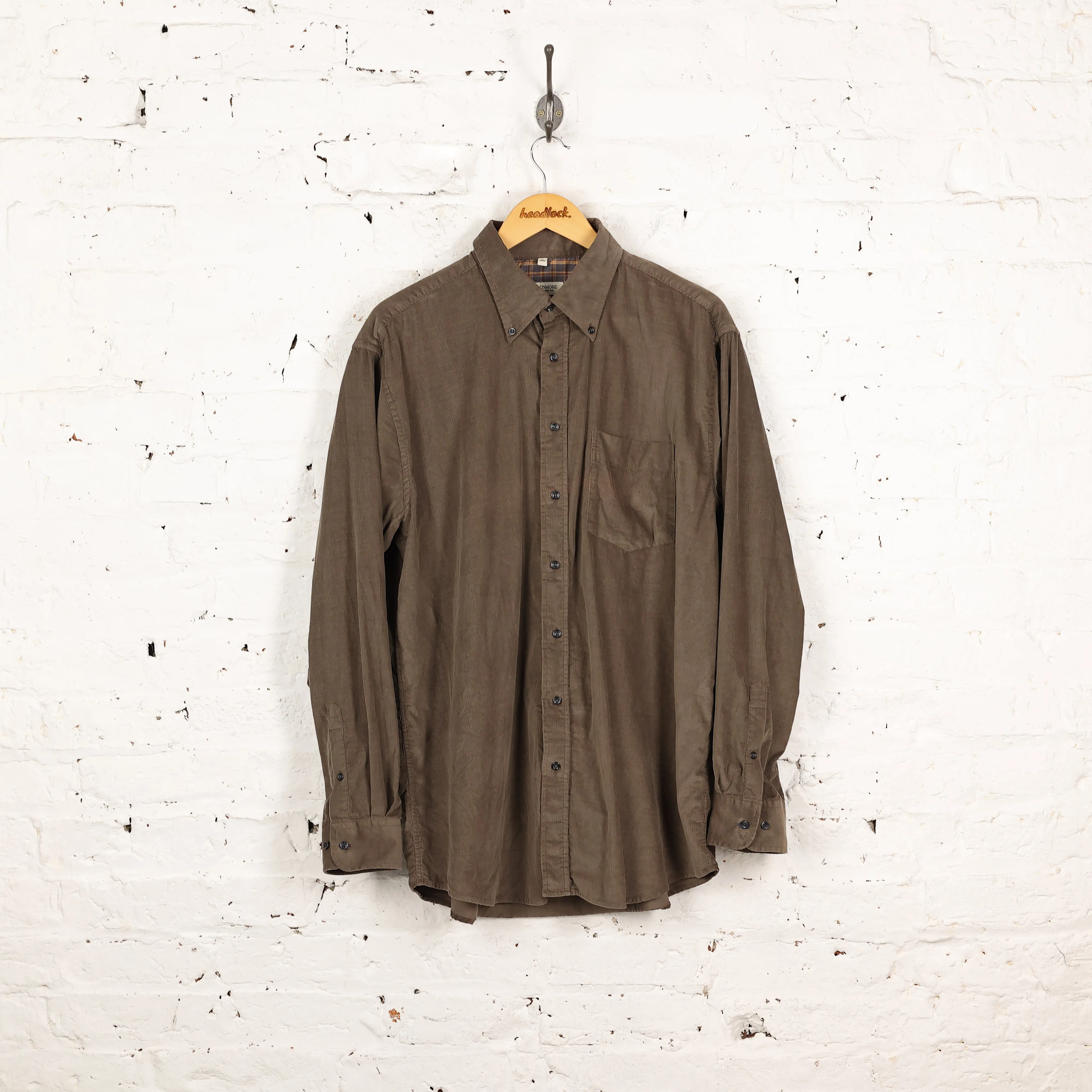 90s Corduroy Shirt - Brown - XL