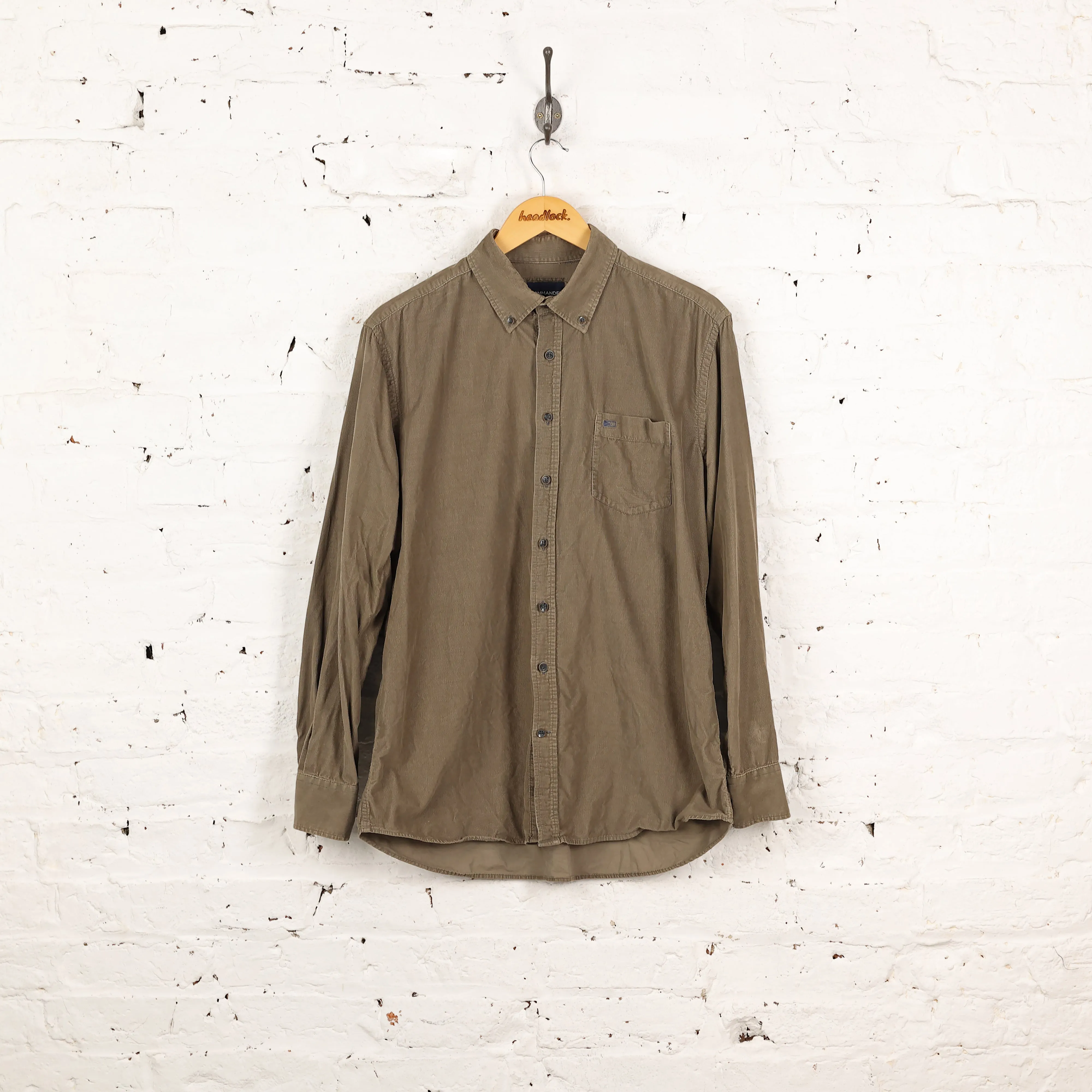 90s Corduroy Shirt - Green - L
