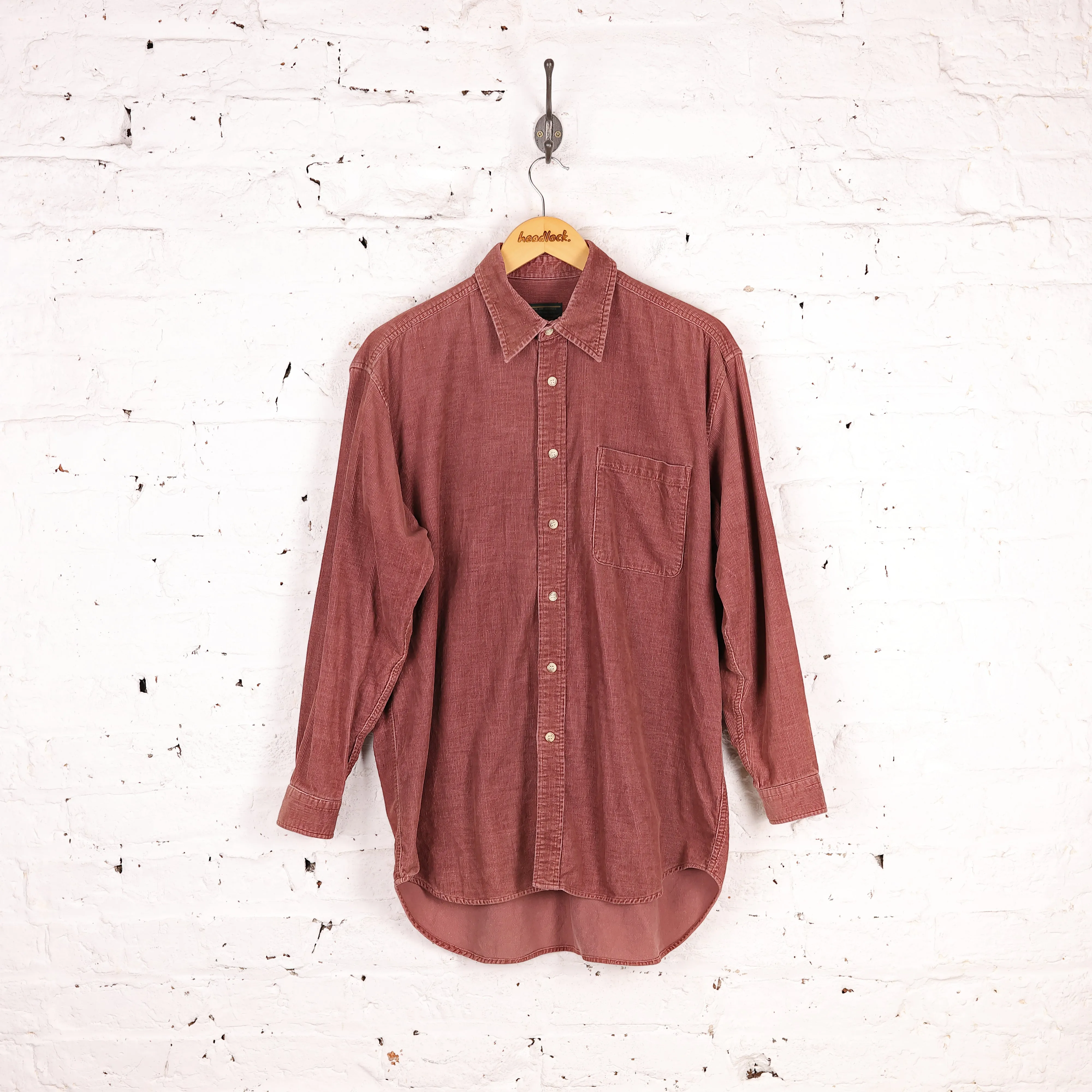 90s Corduroy Shirt - Red - L