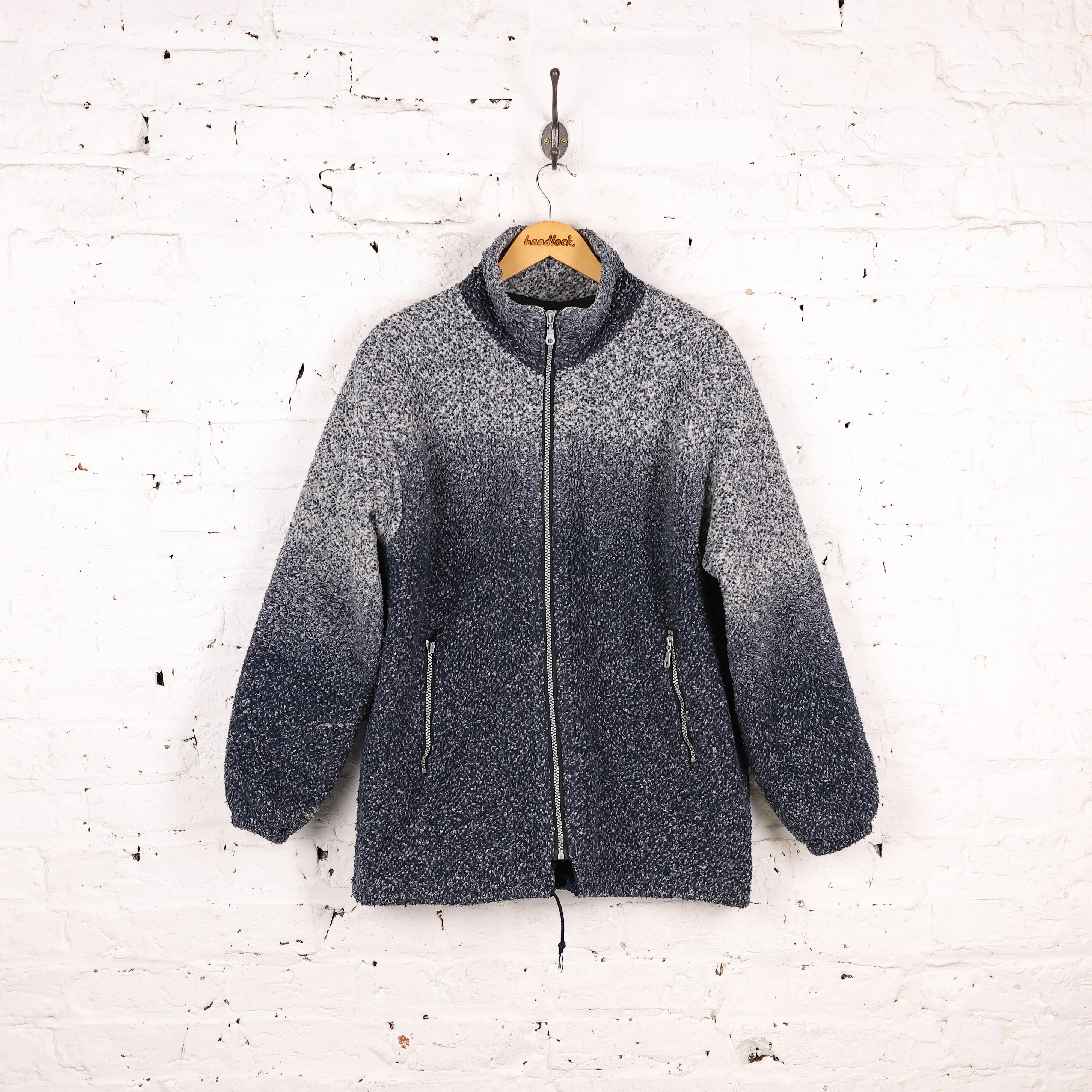 90s Full Zip Fleece Jacket - Blue - XL