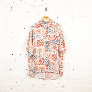 90s Pattern Party Shirt - White - XL