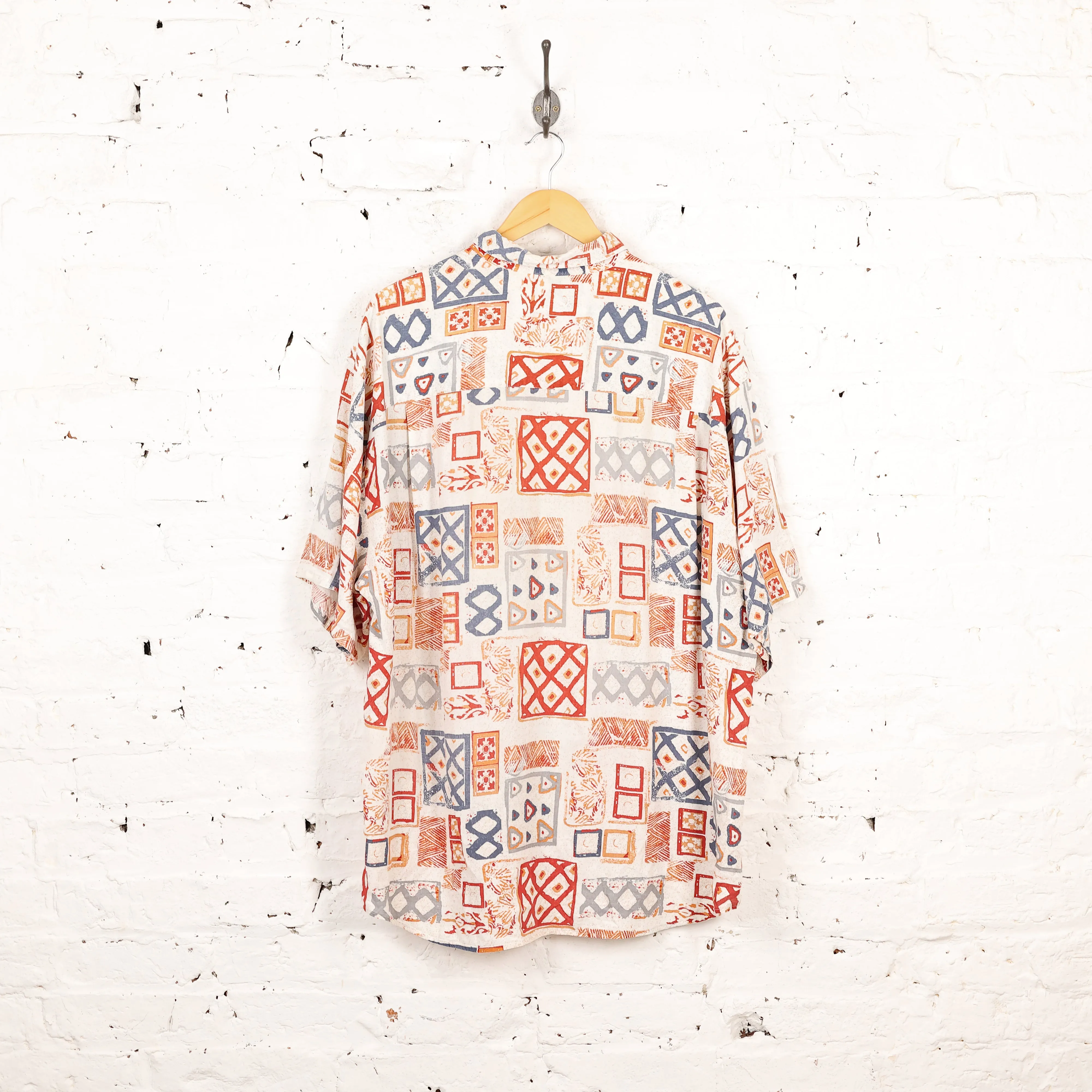 90s Pattern Party Shirt - White - XL
