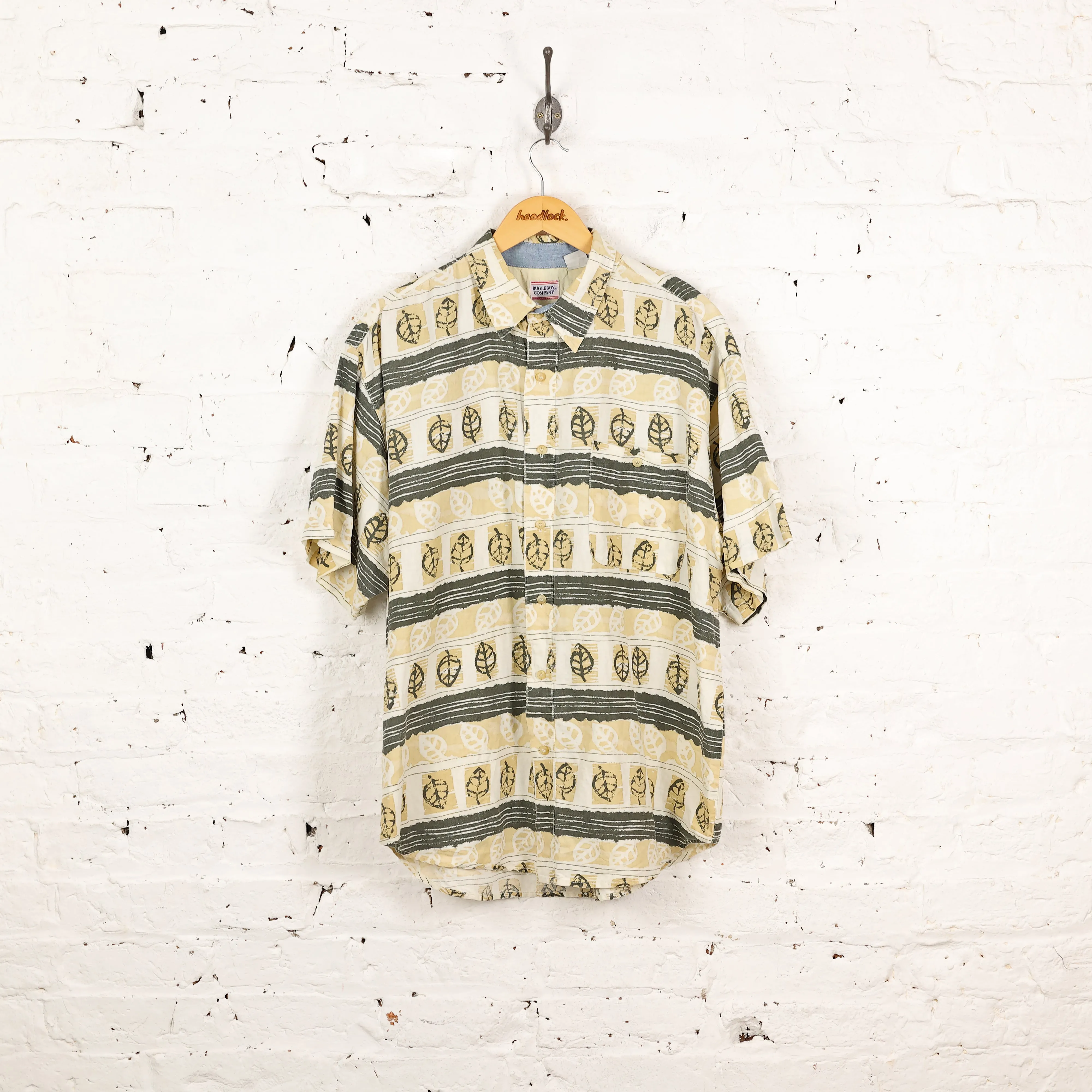 90's Pattern Shirt - Beige - XL