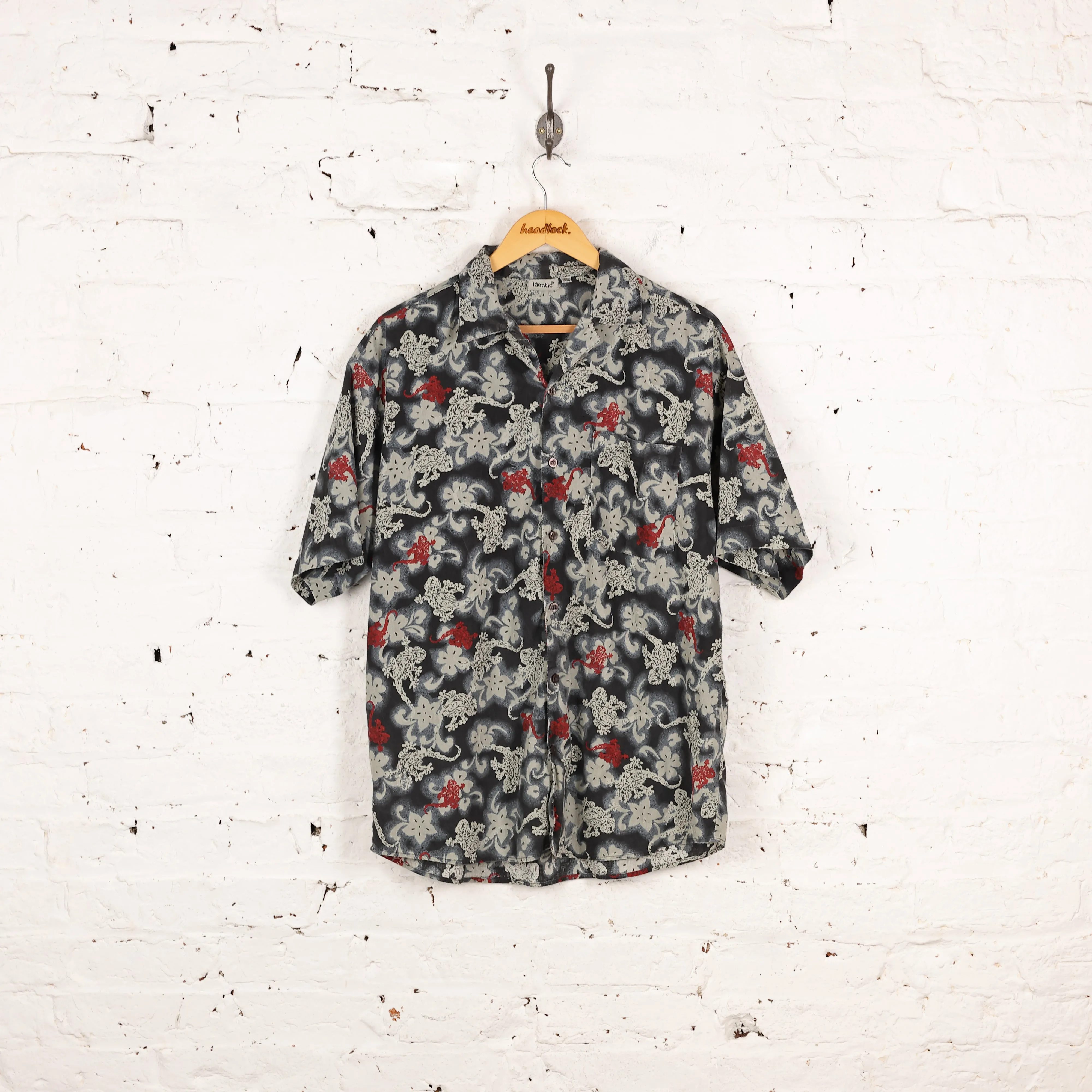 90's Pattern Shirt - Grey - M