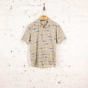 90's Pattern Short Sleeve Shirt - Grey - M