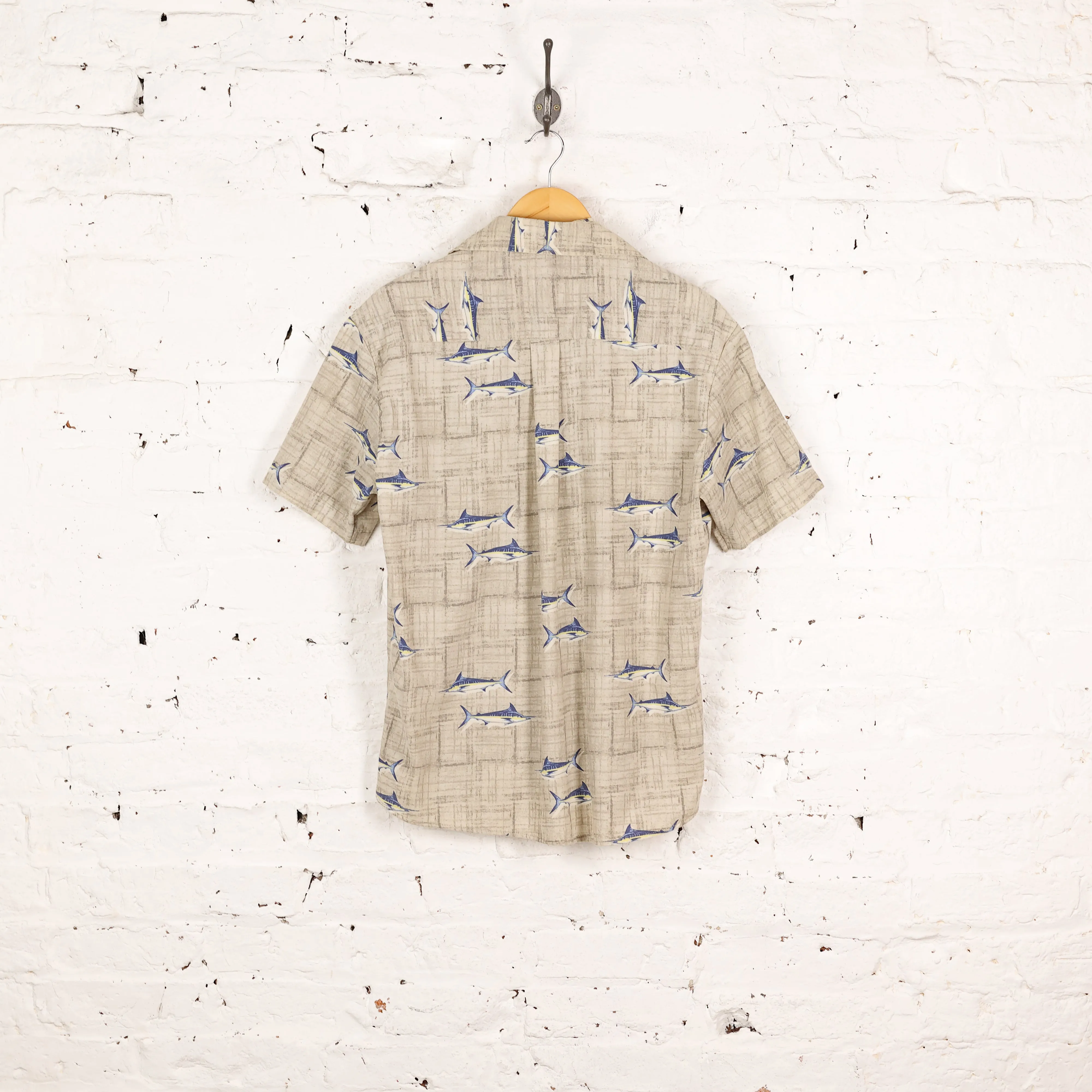 90's Pattern Short Sleeve Shirt - Grey - M