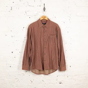 90s Striped Corduroy Shirt - Beige - XL