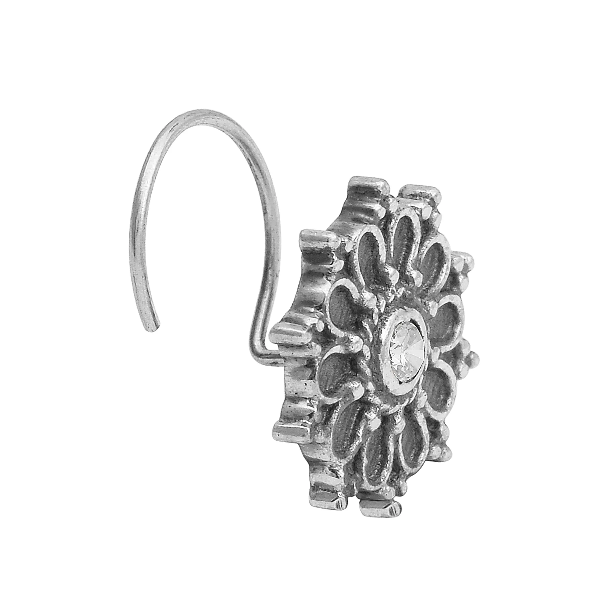925 Sterling Silver Handmade Nose Pin Black Oxidized Nose Pin Vintage Traditional Nose Pin Women Jewelry