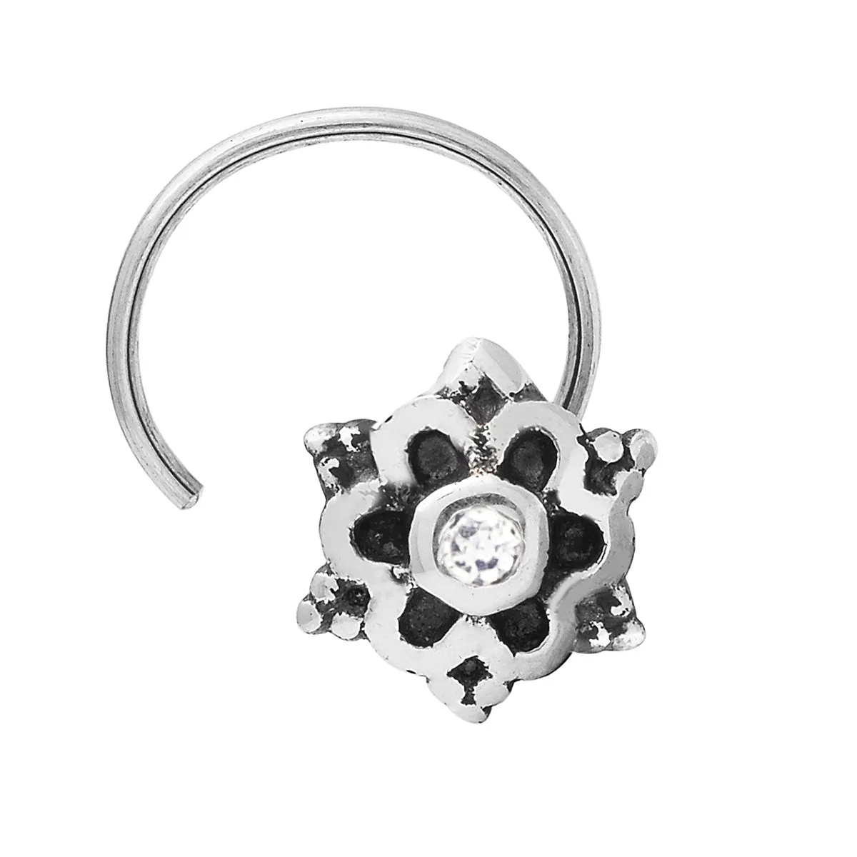 925 Sterling Silver Moissanite Stone Studs Nose Pin For Women