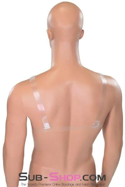 9877RS-SIS      Gia Real Forced Feminization Fantasy Female Led Relationship Feel Silicone Crossdressing Sissy Breast Forms with Nipples and Clear Straps, DD Cup