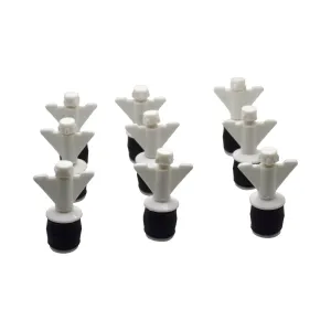 9x Nylon Mechanical Pipe Test Plug Bung with 10mm Bypass 23mm to 32mm