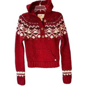 Abercrombie &amp; Fitch East Coast Vintage Hooded Fair Isle Lambswool Sweater Large
