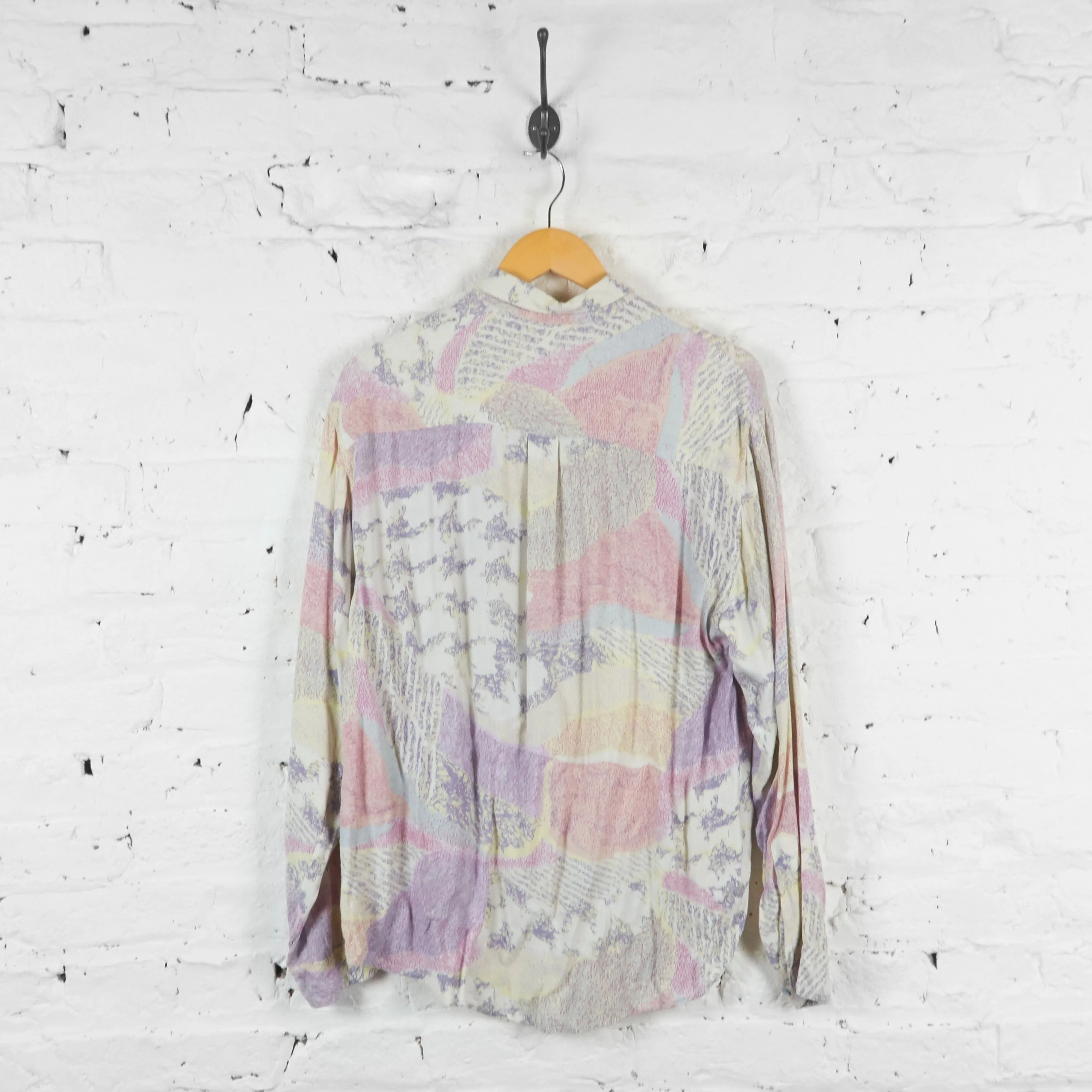 Abstract Patterned Party Shirt - Pink/Yellow - L