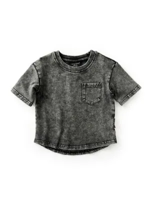 ACID WASH TEE - CHARCOAL