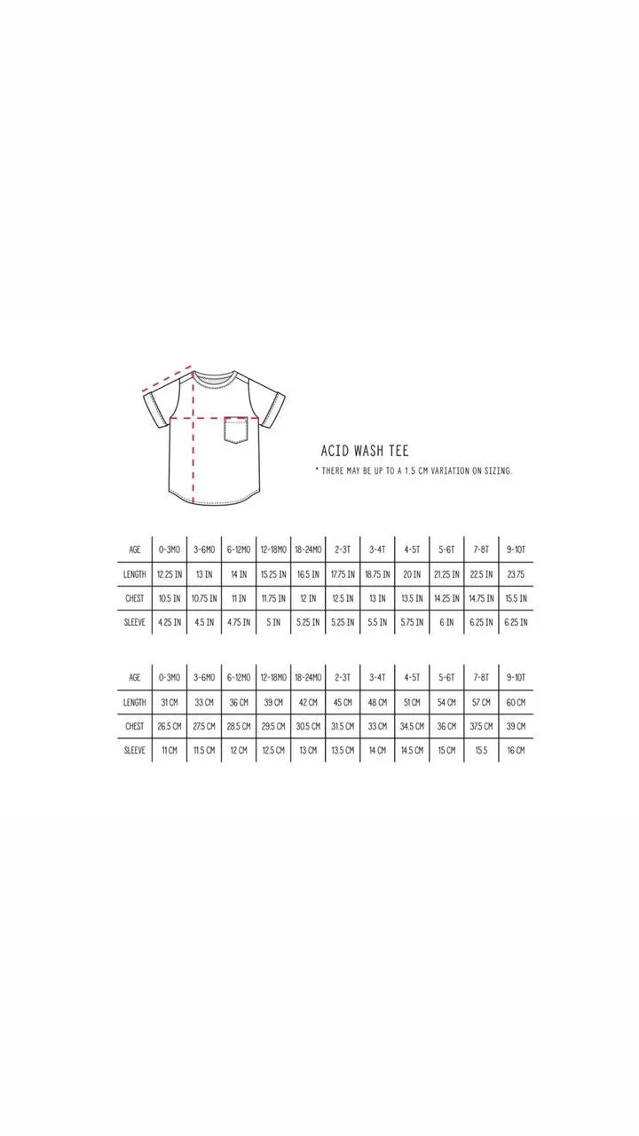 ACID WASH TEE - CHARCOAL