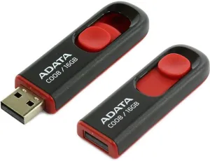 ADATA C008 16GB Retractable USB 2.0 Flash Drive - Black