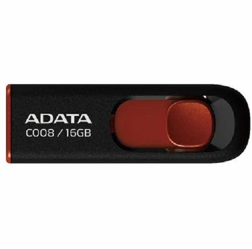ADATA C008 16GB Retractable USB 2.0 Flash Drive - Black