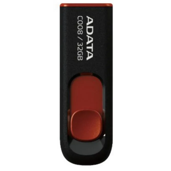 ADATA C008 32GB Retractable USB 2.0 Flash Drive - Black