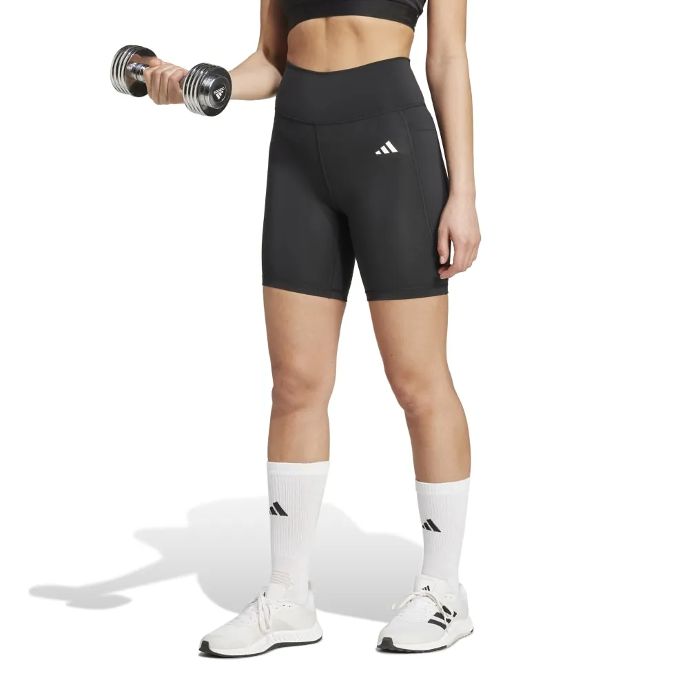 Adidas Womens Optime Essential Stash Pocket 7 Inch Short Leggings