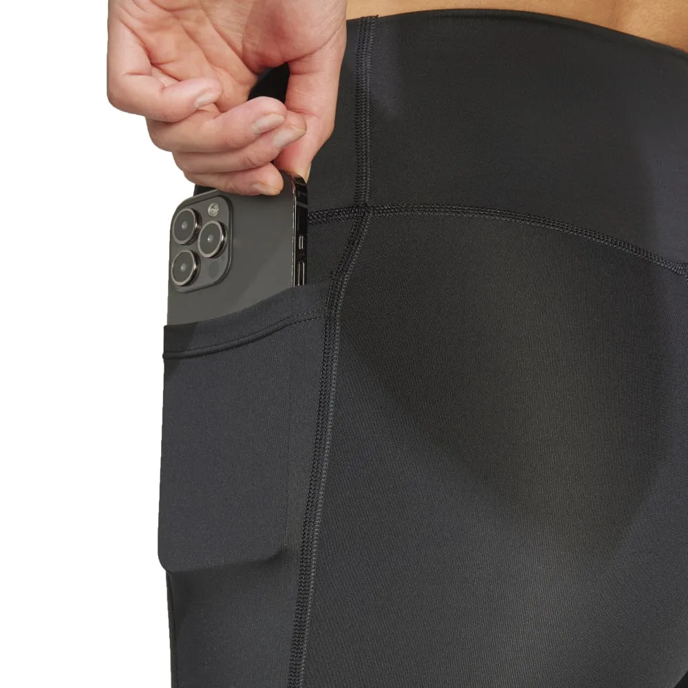 Adidas Womens Optime Essential Stash Pocket 7 Inch Short Leggings
