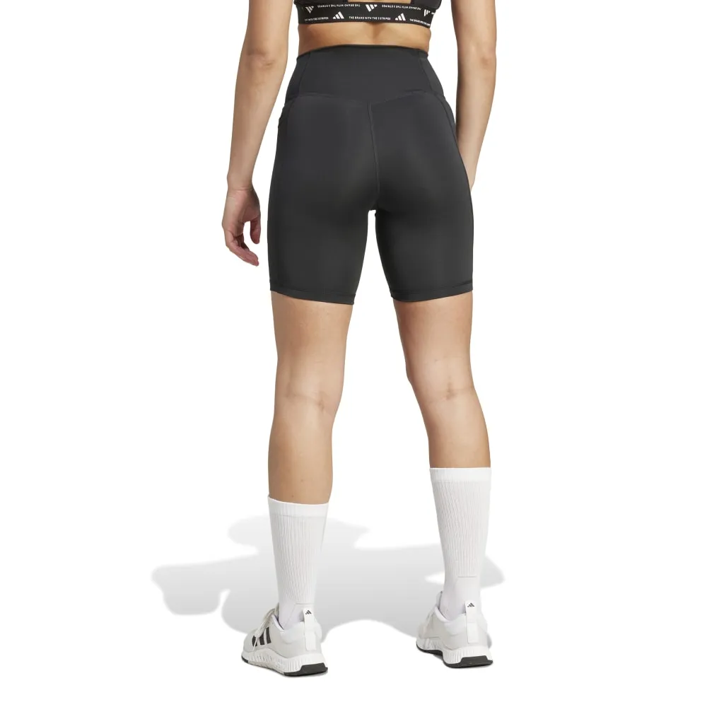 Adidas Womens Optime Essential Stash Pocket 7 Inch Short Leggings