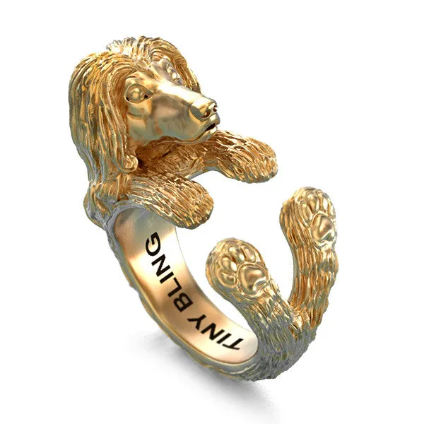 Afghan Hound Breed Jewelry Cuddle Wrap Ring