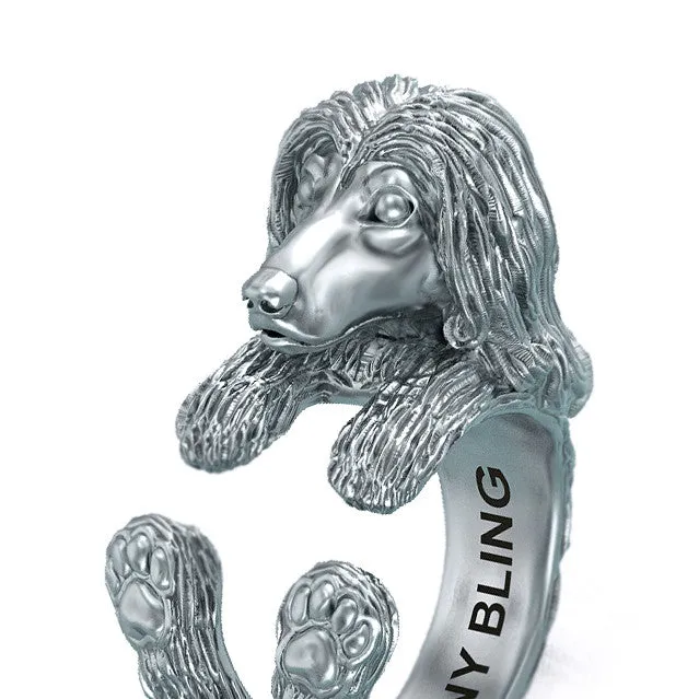 Afghan Hound Breed Jewelry Cuddle Wrap Ring