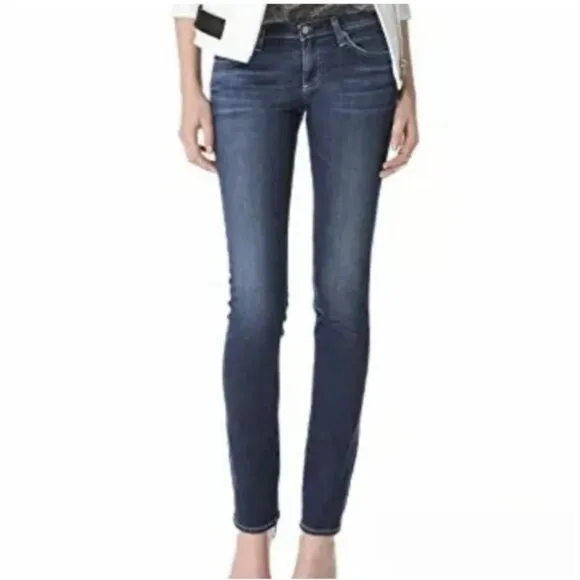 AG Adriano Goldschmied The Aubrey Skinny Straight Jeans Crest Blue Size 31R
